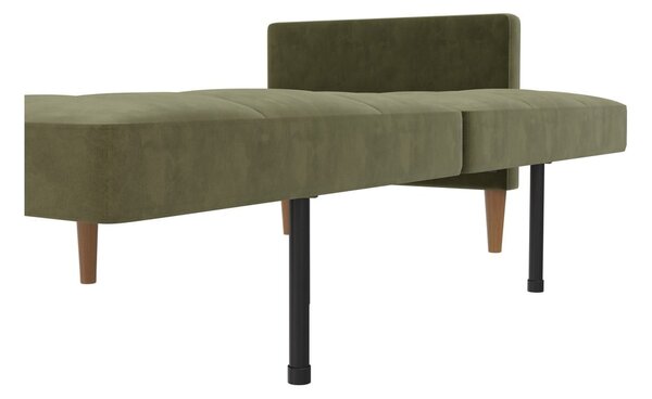 Зелен кадифен разтегателен диван 207 cm Lilly – Støraa