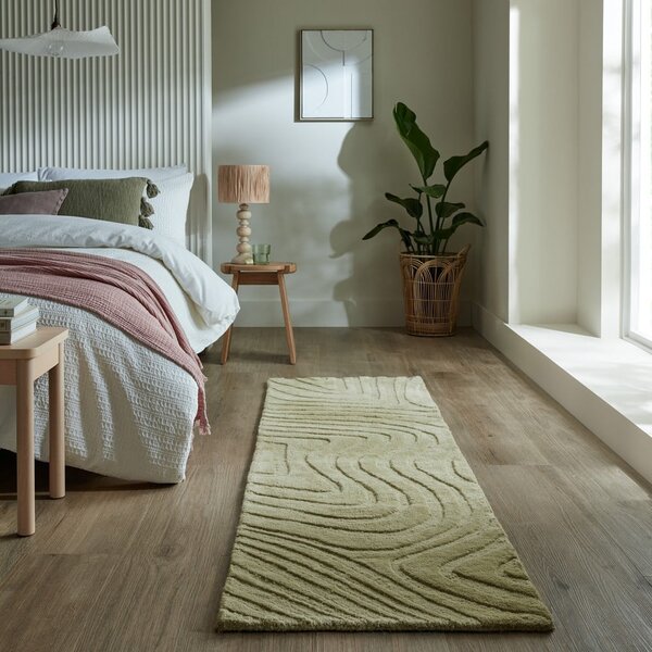 Каки ръчно изработена вълнена пътека 60x230 cm Mesmerise Sage – Flair Rugs