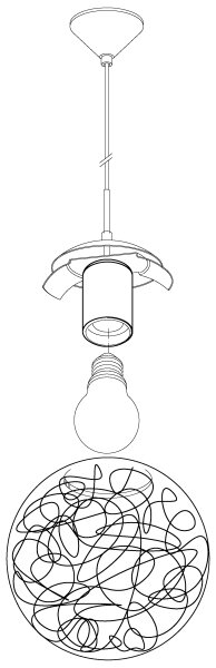 Eglo 93073 - Висяща лампа на кабел LUBERIO 1xE27/60W/230V pr. 25 см