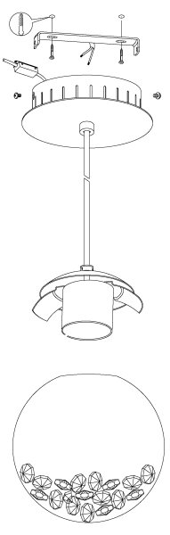 Eglo 93708 - LED висящо осветително тяло MONTEFIO 1 LED/5W/230V