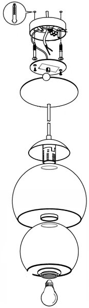 Eglo 94592 - Полилей ROCAMAR 1xE27/60W/230V