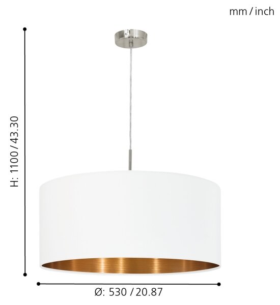 Eglo 95045 - Полилей PASTERI 1xE27/60W/230V