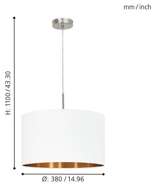 Eglo 95044 - Полилей PASTERI 1xE27/60W/230V