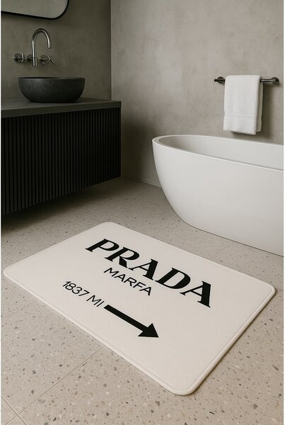 Бели кадифени килими за баня в комплект 2 бр. 60x100 cm Prada – Mila Home