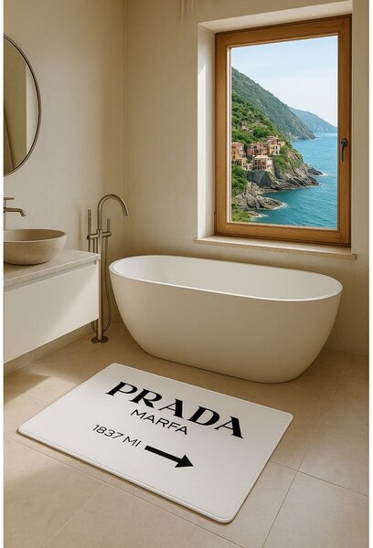 Бели кадифени килими за баня в комплект 2 бр. 60x100 cm Prada – Mila Home