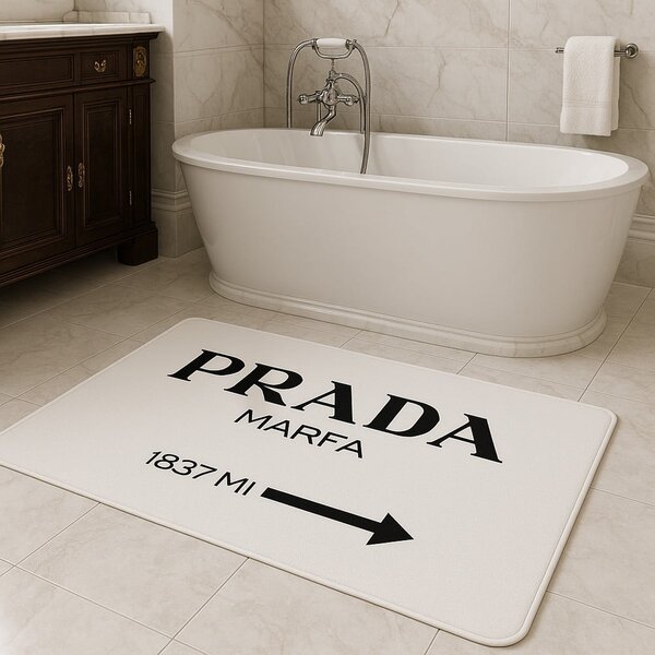 Бели кадифени килими за баня в комплект 2 бр. 60x100 cm Prada – Mila Home