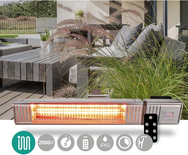 Nedis HTPA30ESS - Екстериорен електрически нагревателен елемент 2000W/230V IP65 + д.у