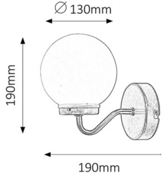Rabalux 1302 - За баня Стенна лампа TOGO 1xE14/40W/230V IP44