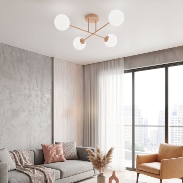 Плафонен полилей ROMA 4xE14/10W/230V розов