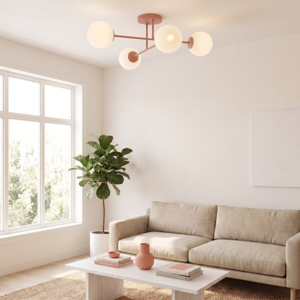 Плафонен полилей ROMA 4xE14/10W/230V розов