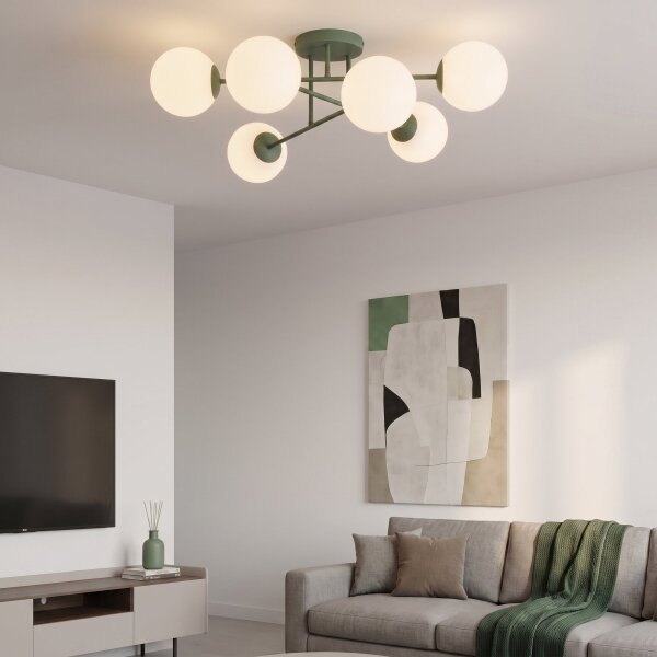 Плафонен полилей ROMA 6xE14/10W/230V зелен