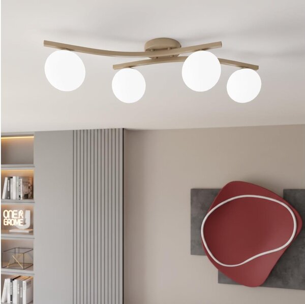 Таванно осветително тяло OPUS 4xE14/10W/230V бежово/бяло