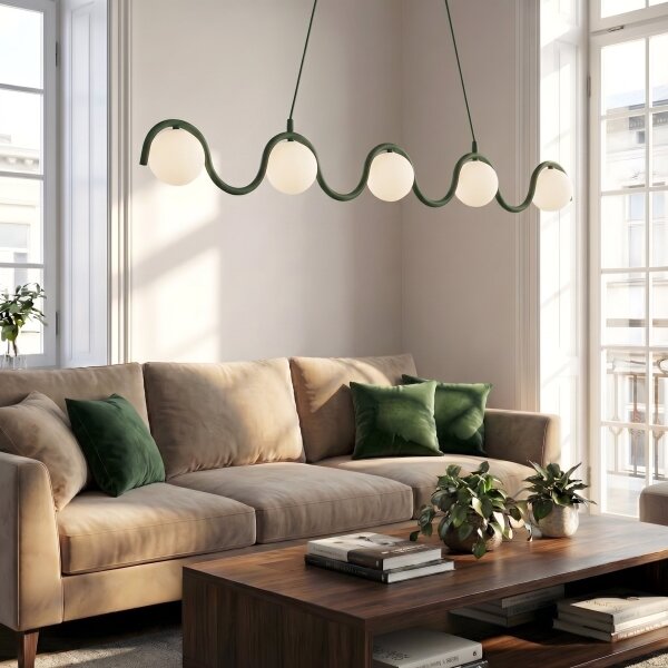 Подвесен полилей на кабел SINUS 5xG9/8W/230V зелен