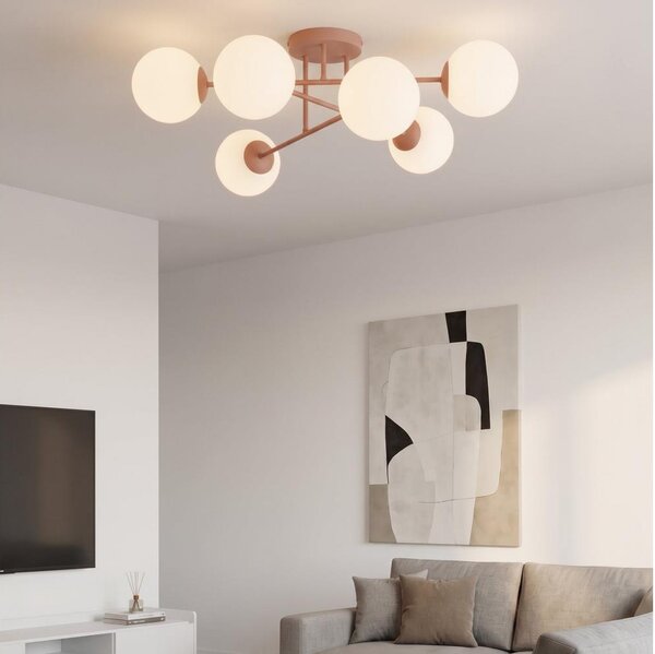 Плафонен полилей ROMA 6xE14/10W/230V розов
