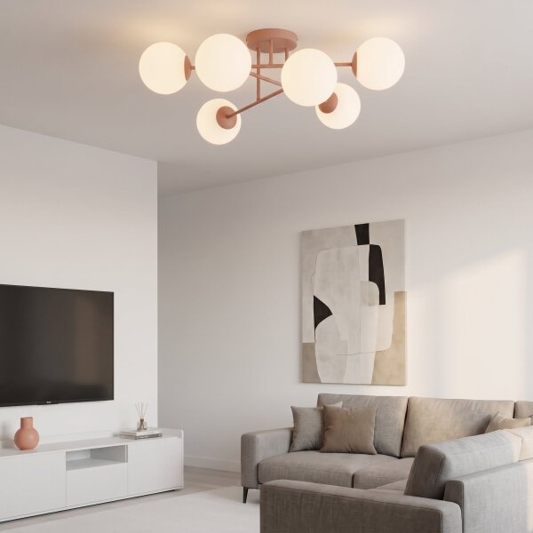 Плафонен полилей ROMA 6xE14/10W/230V розов
