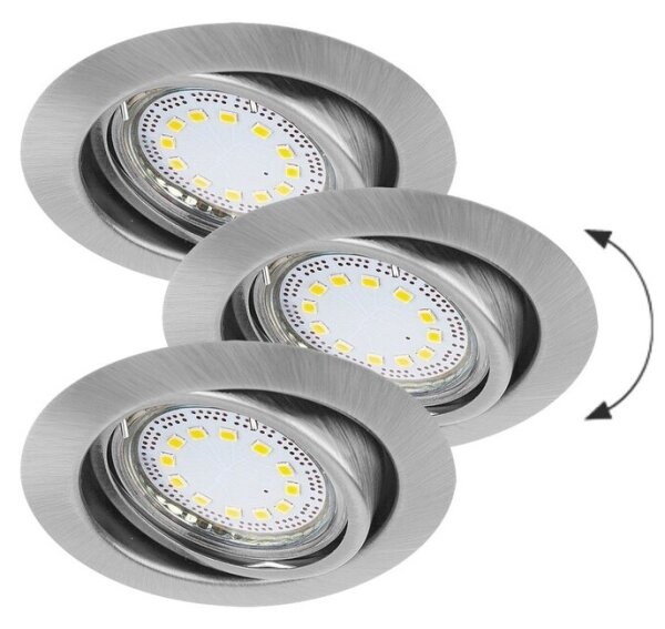Rabalux 1166 - Комплект от 3 LED вградени осветителни тела LITE 3xGU10/3W/230V