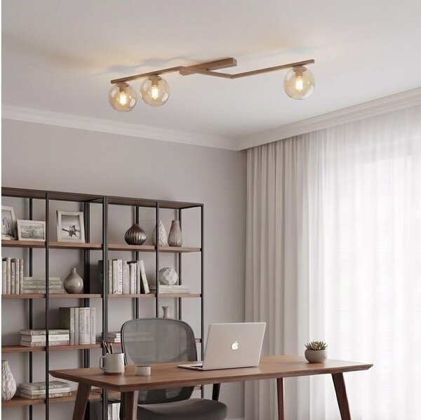 Tavanно osветително тяло NATON 3xE14/10W/230V бежово/опушено бежово