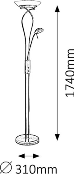 Rabalux 4078 - Затъмняваща подова лампа GAMMA 1xR7s/230W + 1xG9/40W