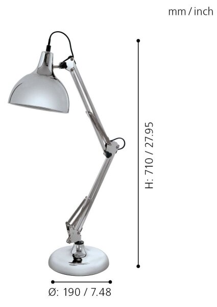 Eglo 94702 - Настолна лампа BORGILLIO 1xE27/40W/230V