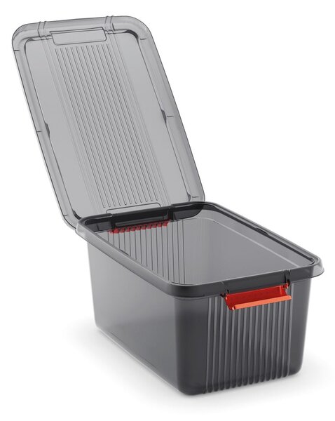 Сива пластмасова кутия за съхранение с капак 59x39x45 cm K Latch Box – KIS