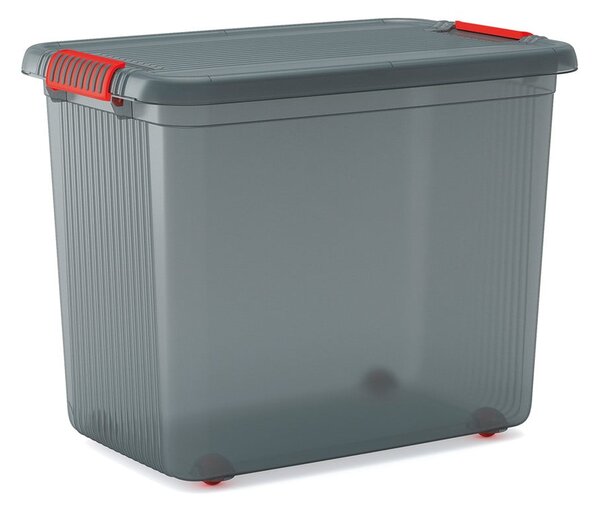 Сива пластмасова кутия за съхранение с капак 59x39x45 cm K Latch Box – KIS