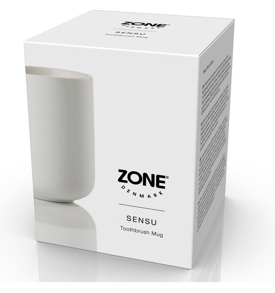Бяла керамична чаша за четки за зъби Sensu – Zone