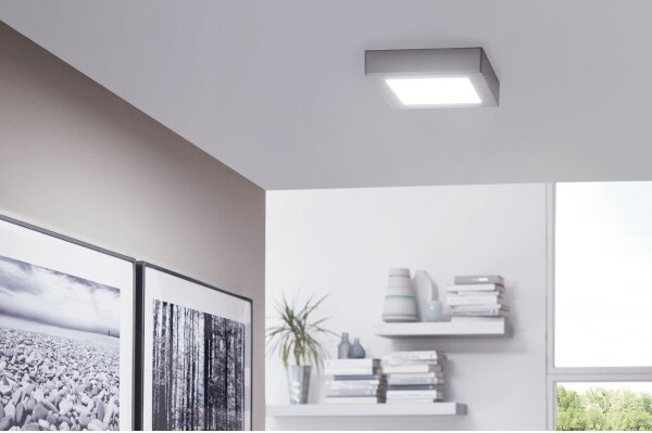 Eglo 78215 - LED плафон FUEVA LED/10,9W/230V 17x17 см матов хром