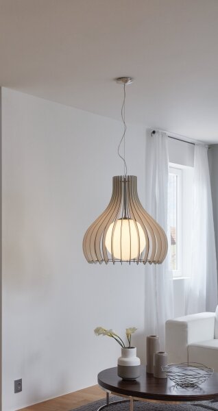 Eglo 96211 - Висяща лампа на кабел TINDORI 1xE27/60W/230V, с диаметър 50 см, бяла