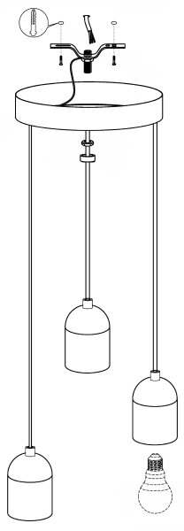 Eglo 95523 - Полилей SILVARES 3xE27/60W/230V