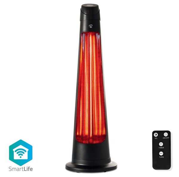 Nedis HTPA21BKW - Екстериорен подгряващ елемент SmartLife 600/1200W/230V Wi-Fi Tuya IP24