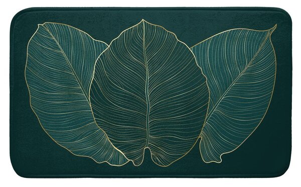 Тъмнозелен килим за баня 45x75 cm Jade – douceur d'intérieur