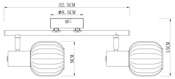 Globo 54801-2 - Точково осветително тяло AKIN 2xE14/40W/230V