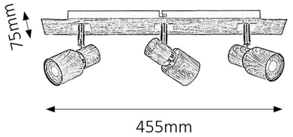 Rabalux 6007 - Точково осветително тяло MERKUR 3xGU10/50W/230V