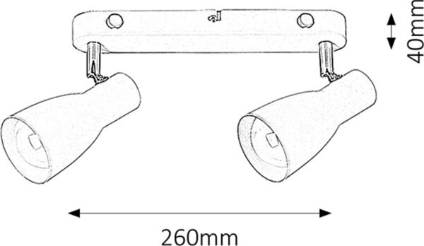 Rabalux 6027 - Точково осветително тяло EBONY 2xE27/20W/230V