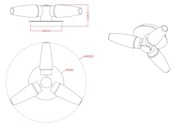 Globo 78160-3D - баня спот 3xE14/20W IP44