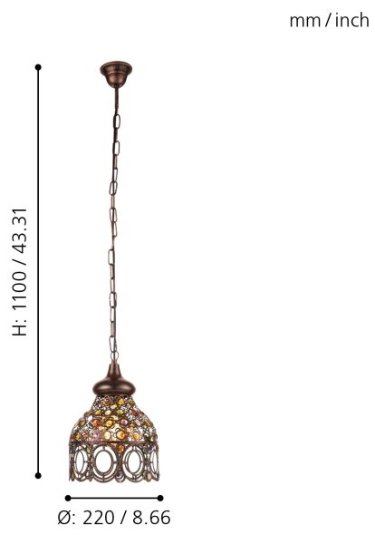 Eglo 49765 - Висящи лампи JADIDA 1xE27/60W