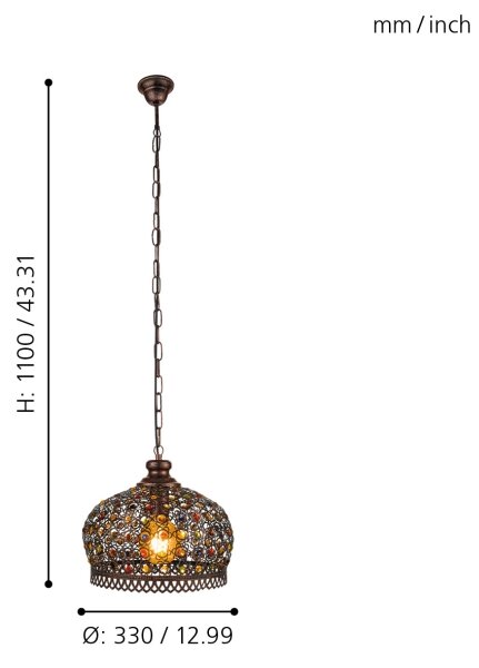 Eglo 49764 - Висящи лампи JADIDA 1xE27/60W