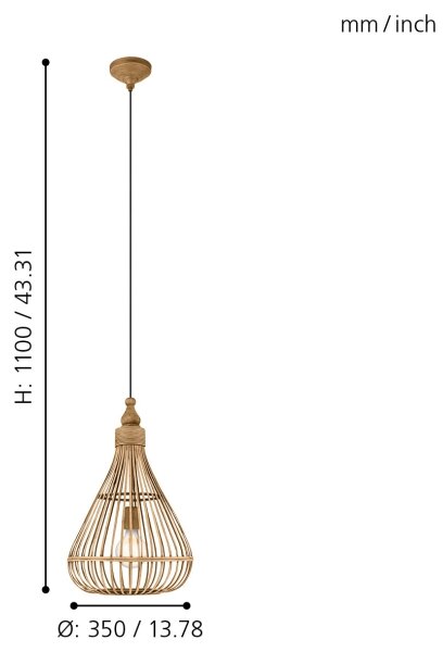 Eglo 49772 - Висящи лампи AMSFIELD 1xE27/60W