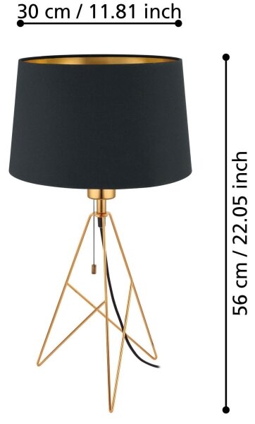 Eglo 39179 - Настолна лампа CAMPORALE 1xE27/60W/230V
