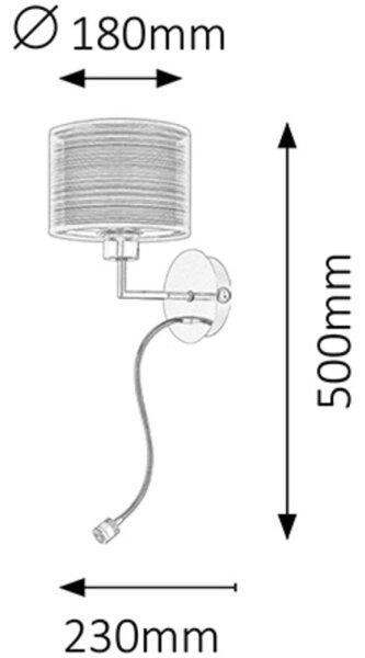 Rabalux 2629 - Стенна лампа ANASTASIA E27/60W + LED/1W