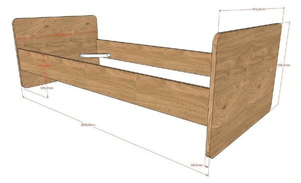 Детско креватче в естествен цвят 60x120 cm Sam – Vipack