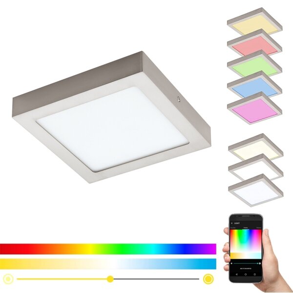 Eglo 96679 - LED RGBW димируемо таванно осветително тяло FUEVA-C LED/15,6W/230V BT