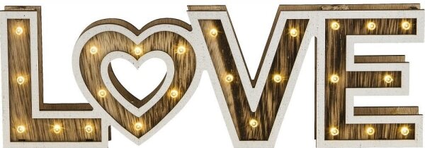 Globo 29976 - LED настолна лампа LOVE 24xLED/0,06W/3xAA топола