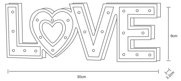 Globo 29976 - LED настолна лампа LOVE 24xLED/0,06W/3xAA топола