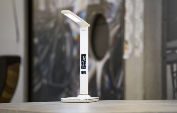 Immax 08934L - LED Настолна лампа с дисплей LED/9W/230V бяла