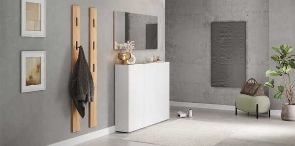 Бяло шкафче от декор от дъб 138x105x25 cm Libbiano – Germania