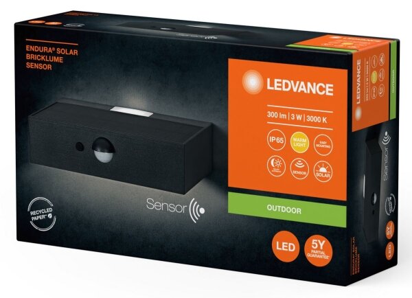 Ledvance ENDURA SOLAR LED 3W 4,2V IP65 соларен стенен сензор