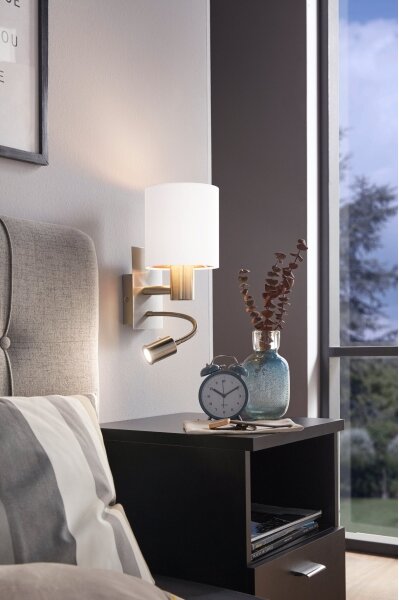 Eglo 96484 - LED гъвкаво осветително тяло PASTERI 1xE27/40W+LED/3,8W бяло