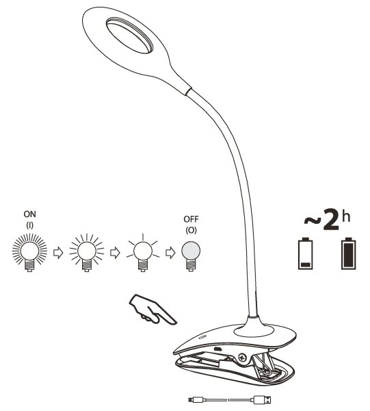 Eglo 97077 - Димируема LED лампа с щипка CABADO LED/3W/5V бяла