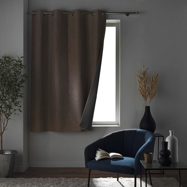 Кафява затъмняващa завеса 140x180 cm Crepuscule – douceur d'intérieur